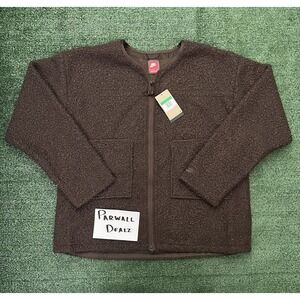 Nike Tech High Pile Fleece Sherpa Jacket Chore Brown Men's Size XL FZ0732-237